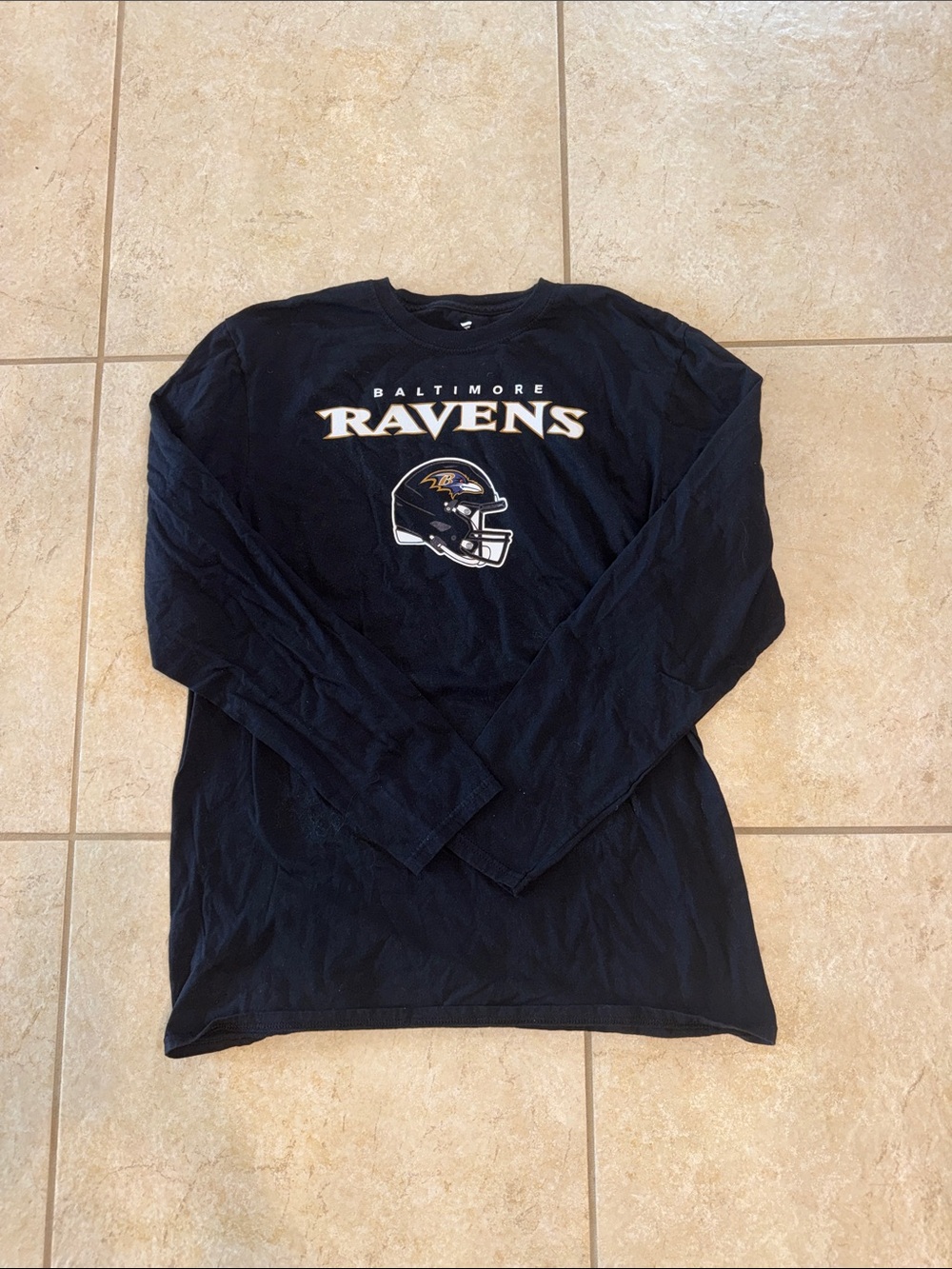 Fanatics Black Long-Sleeve Tee with White Logo